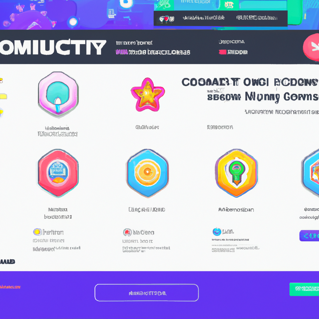 Screenshot: community leaderboard with badges and power-ups